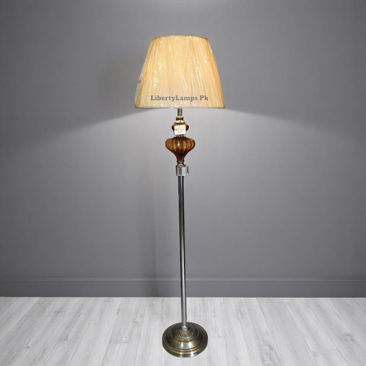 💡 CrystalGlow Brown Floor Lamp – Acrylic Crystal Accent (Single) 💡  🔸
