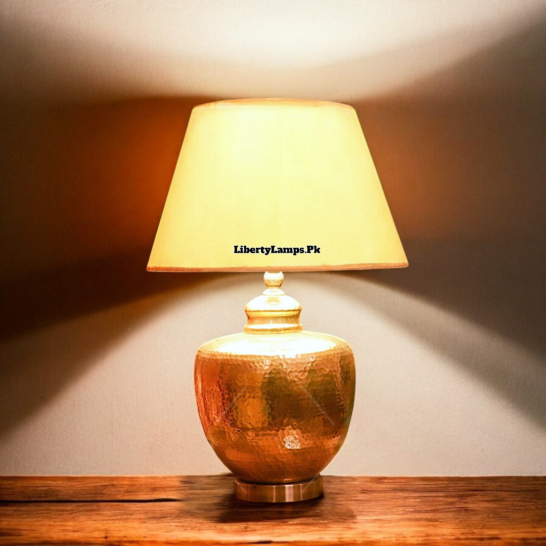 Opulent Copper Illumination Table Lamps (Pair)