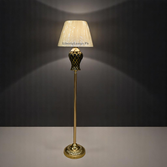 💡 Black & Gold Porcelain Candy Floor Lamp (Single) 💡