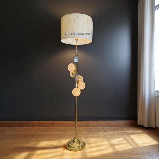 ✨ Celestial Bloom Floor Lamp with 6 Lights – 5 Globes + 1 Shade (Single) ✨