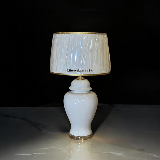 Elegant 28-Inch Off-White Ceramic Table Lamp (Pair) 💡✨