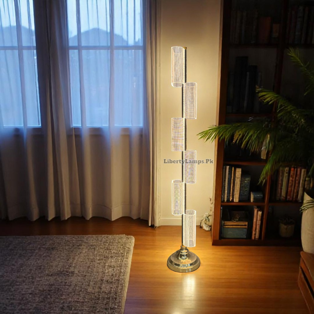 ✨ PrismAura LED Floor Lamp with 6 Acrylic 3D Lights (Single) ✨