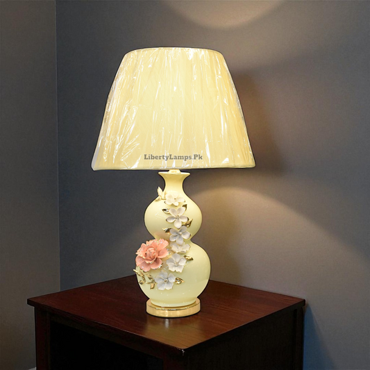Vintage Bloom – Handmade Porcelain Table Lamp (Pair)