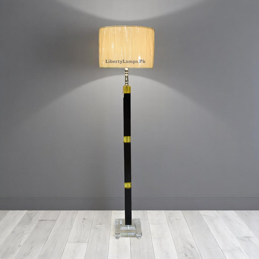 💡 NoirCrystal Floor Lamp – Black Crystal Body with Crystal Base (Single) 💡
