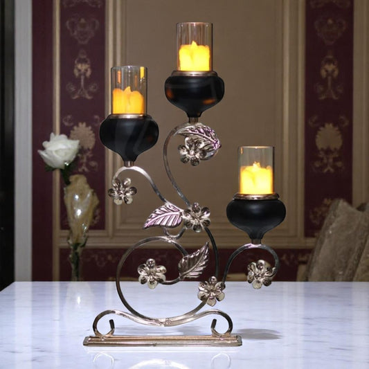 🕯️ TrioFlame Metal Candle Stand – Holds 3 Candles 🕯️