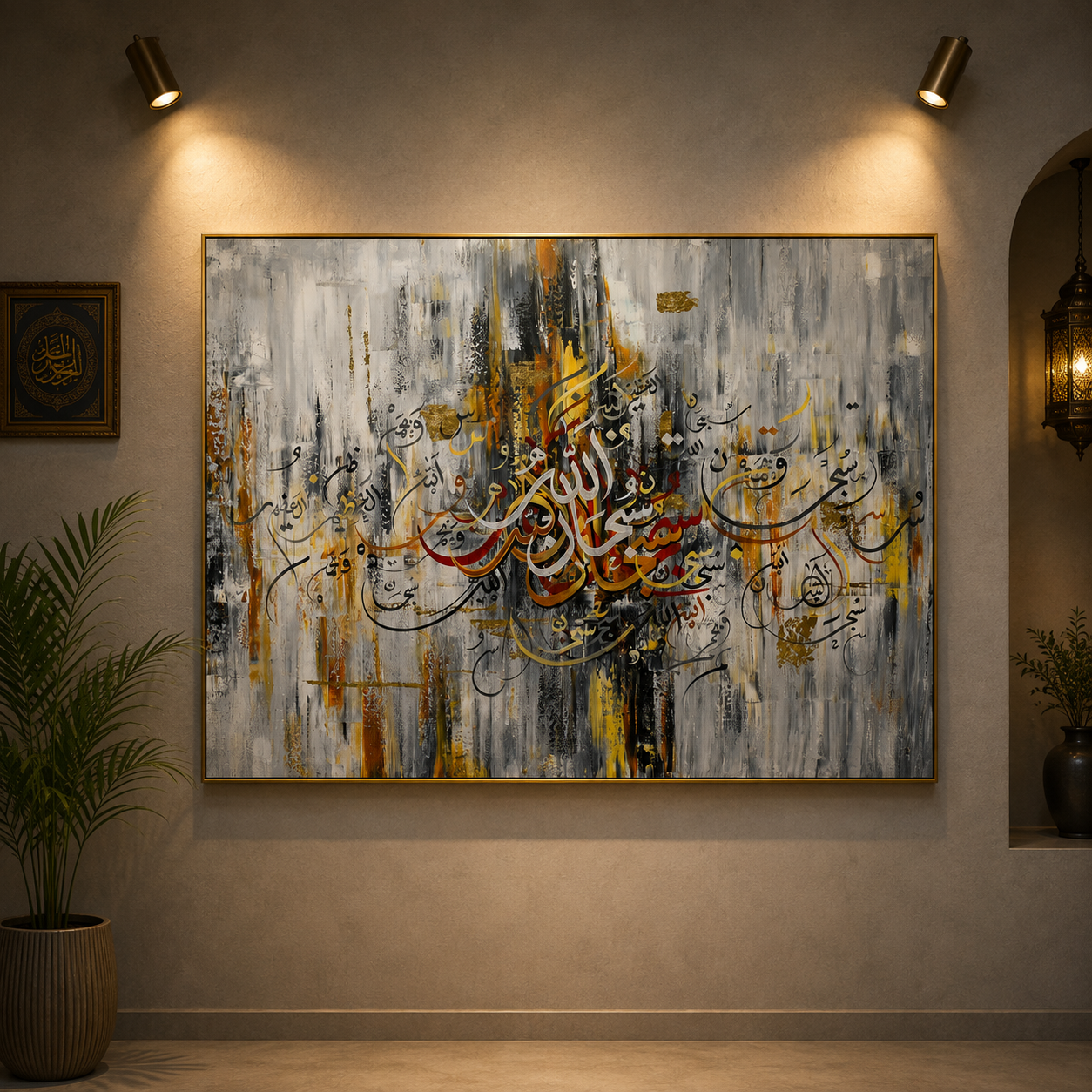 Divine Script™ – Handmade Calligraphy Oil Painting on Canvas