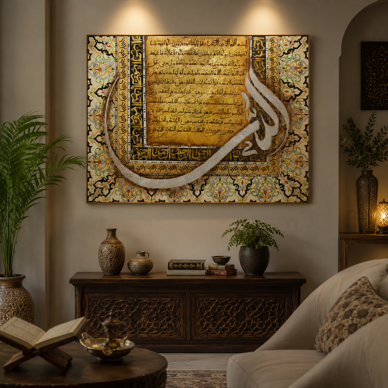 Eternal Verses™ – Islamic Calligraphy Handmade Oil Painting on Canvas