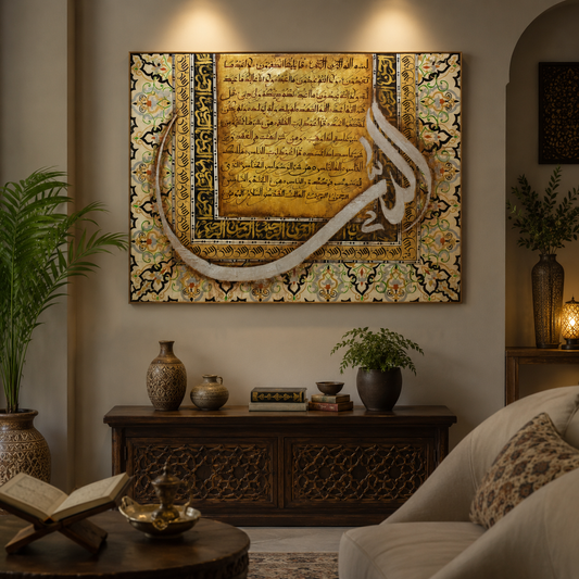 Eternal Verses™ – Islamic Calligraphy Handmade Oil Painting on Canvas