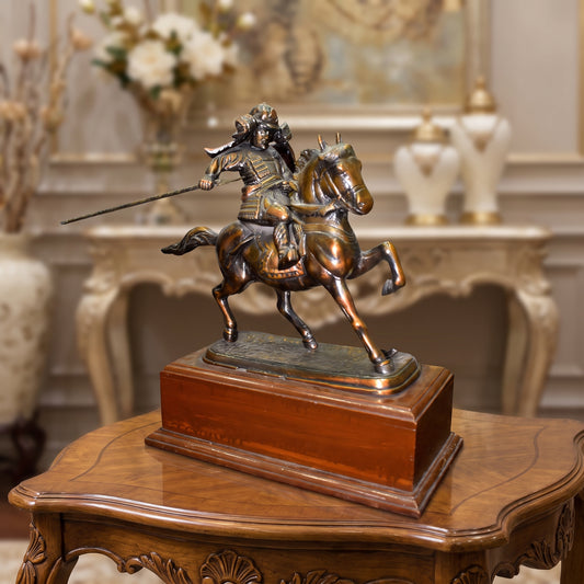 Heritage Stallion™ – Antique Copper & Metal Horse with Wooden Base