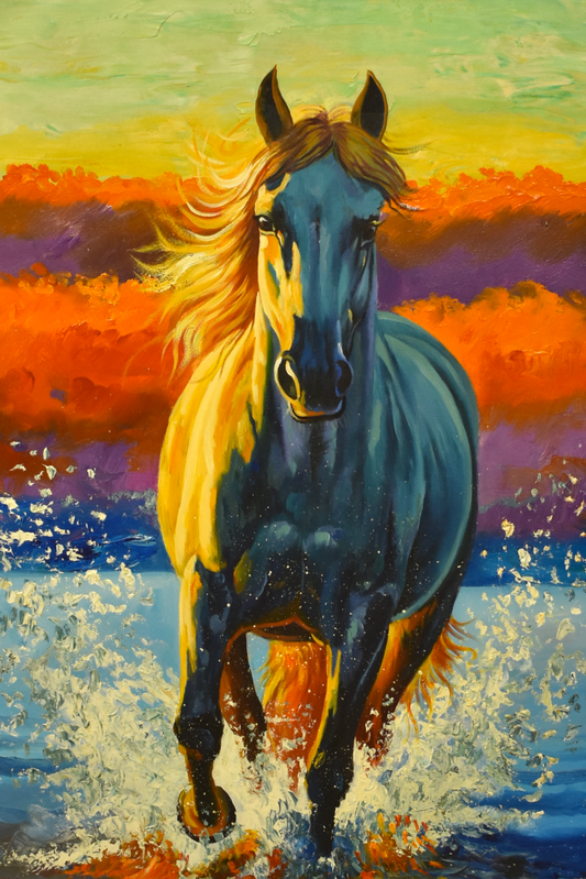 Horse Handmade Oil Painting – Powerful Statement Wall Art