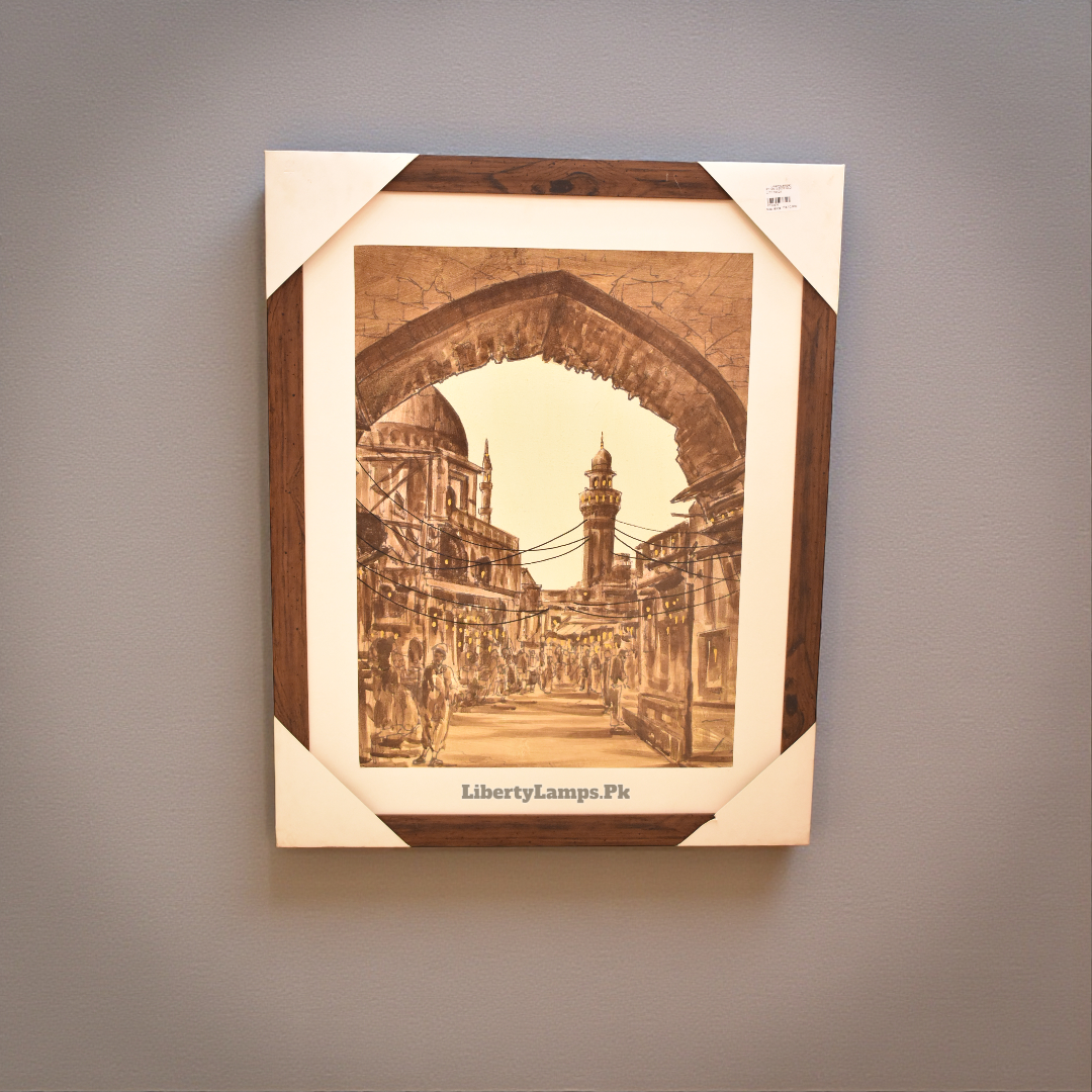 Old Lahore Heritage Oil Painting on Canvas (Single)