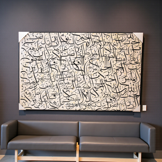 Italian Floating Frame Calligraphy Oil Painting