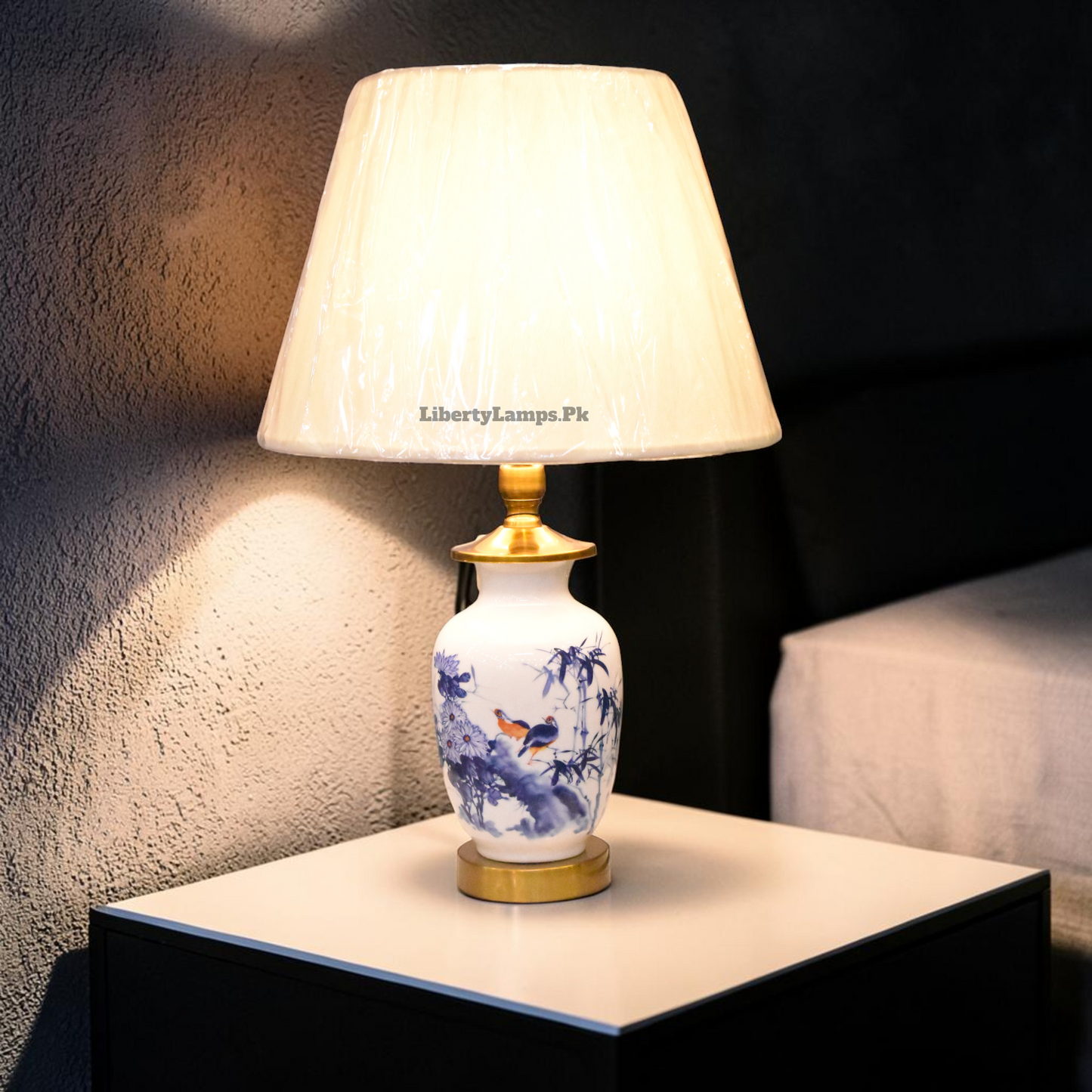 Azure Heritage™ – Blue Pottery Lamp Pair