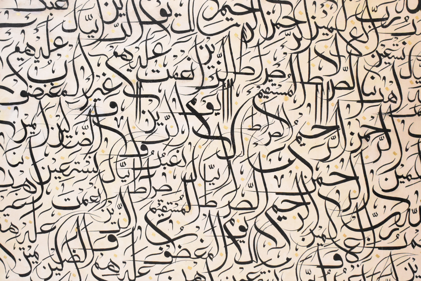 Italian Floating Frame Calligraphy Oil Painting