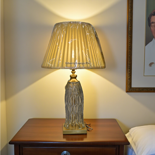 Crystal Glow Glass Table Lamp (Pair)