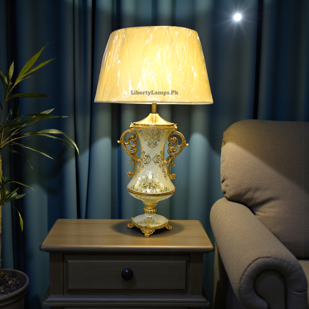 Turkish Tall Gold Table Lamp  – Pair of Lamps