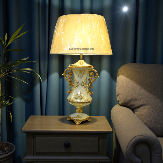 Turkish Tall Gold Table Lamp  – Pair of Lamps