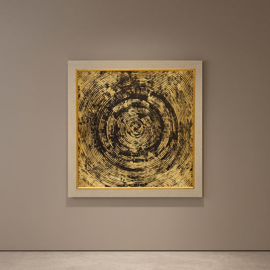 Auric Harmony™ – Abstract Gold Leaf Handmade Painting on Canvas
