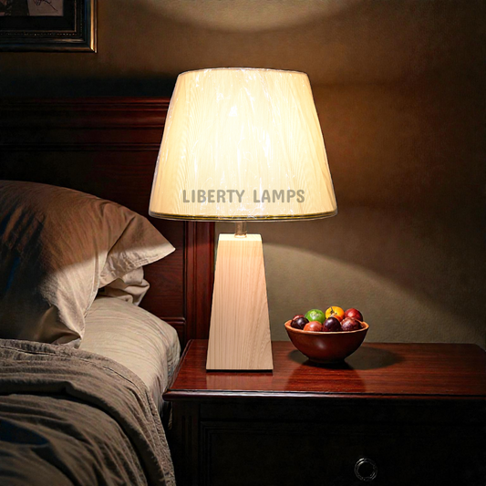 🌿 Rustic Oak Glow Table Lamp (Pair) 🌿