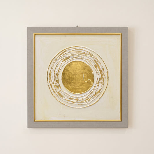 Golden Symphony™ – Abstract Gold Leaf Handmade Painting on Canvas
