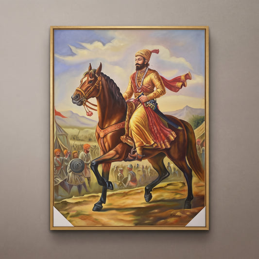 Mughal Royalty™ – Handmade Mughal Art Oil Painting on Canvas