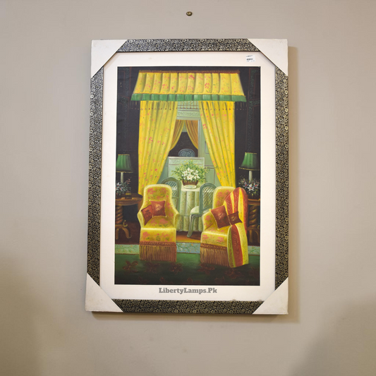 Vintage Elegance™ – Old Interior Oil Painting on Canvas