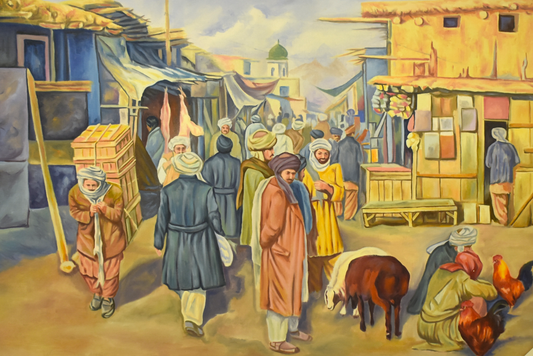 Old City Heritage – Handmade Oil Painting on Canvas