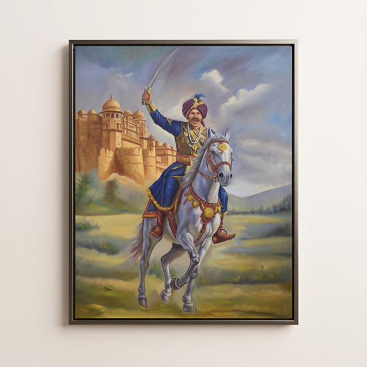 Mughal Majesty™ – Handmade Oil Painting on Canvas