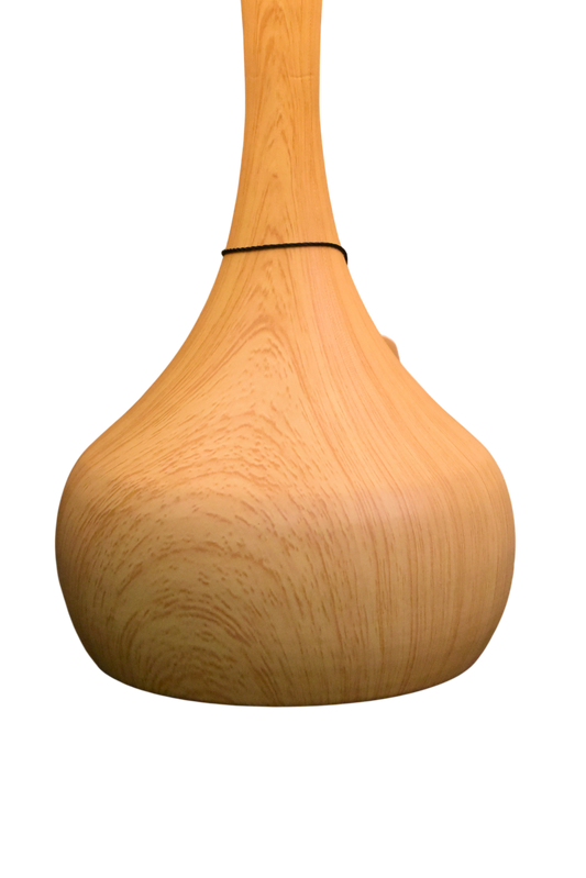 Metal Lamp with Wooden Texture Table Lamp Pair