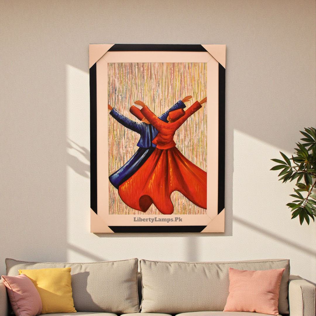 Spiritual Harmony – Sufi Handmade Oil Painting on Canvas