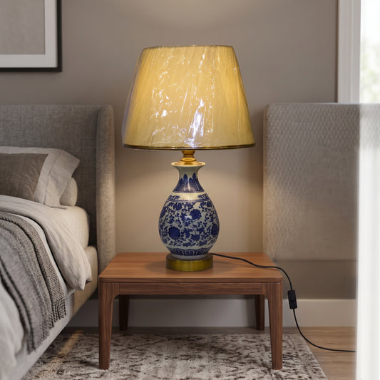 Azure Pottery™ – Blue Pottery Lamp Pair (19 Inch Height)
