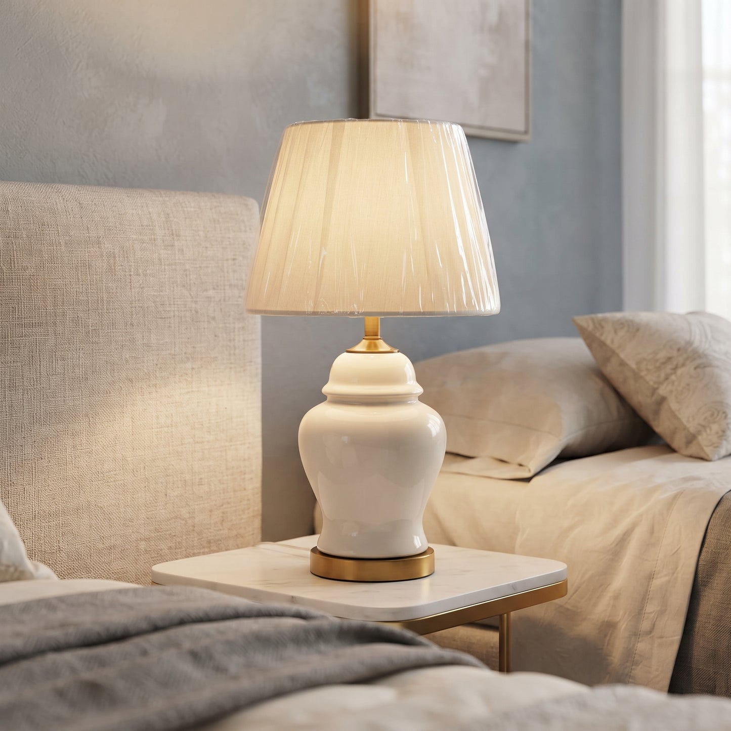 Ivory Glow™ – White Porcelain Lamp Pair (20 Inch Height)