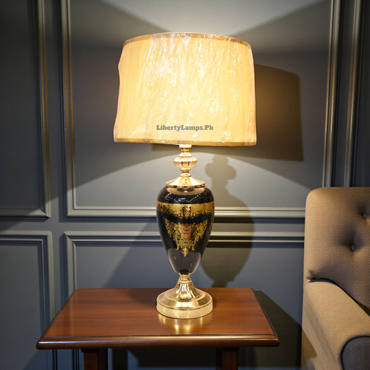 Printed Glass Table Lamps – Pair