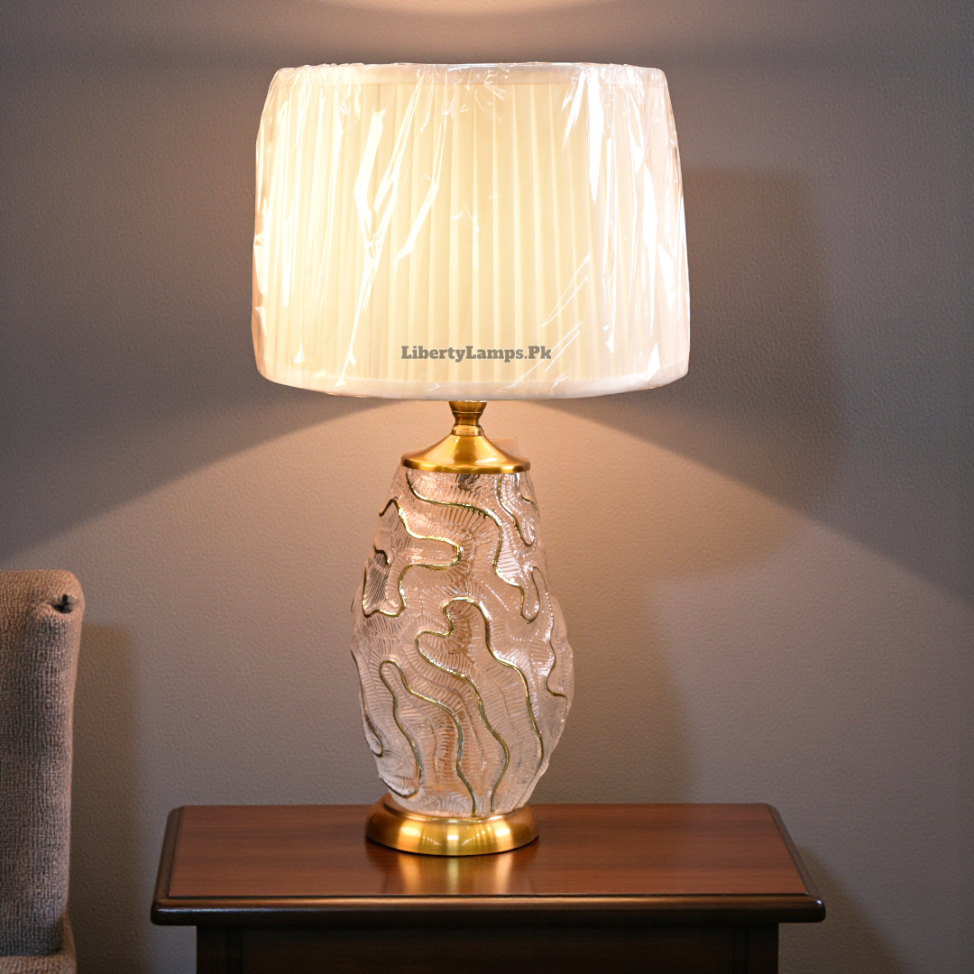 Elegant Glass Table Lamp – 25 Inch  ( Pair )