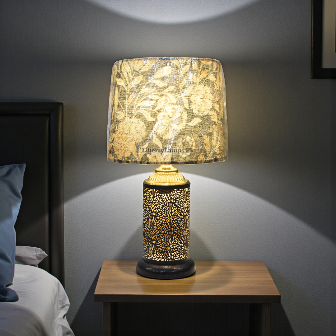 Regal Edge Metal Table Lamp (Pair)