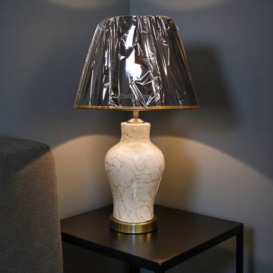 Ivory Terra™ – Off-White Ceramic Textured Lamp Pair