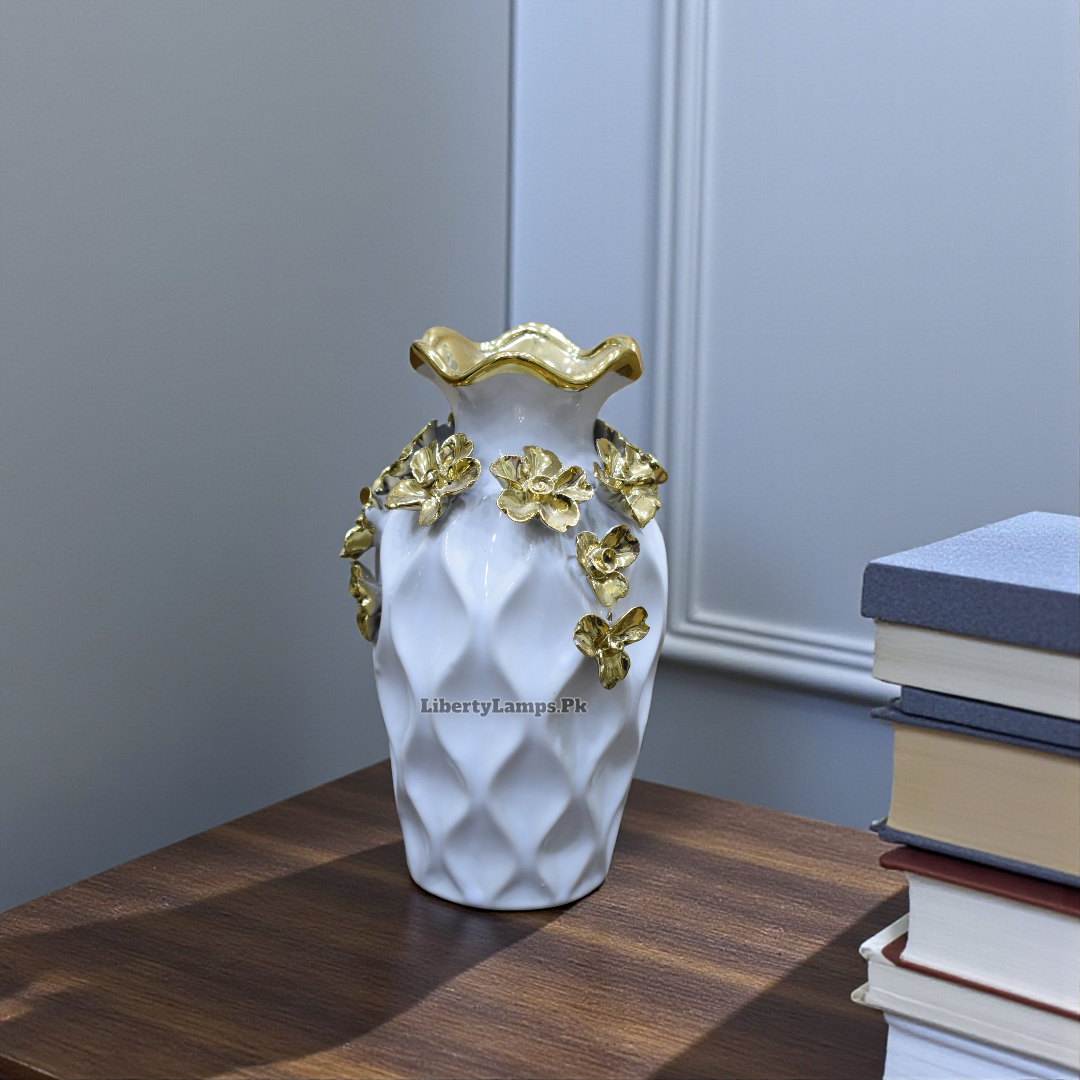 Porcelain Vase with Floral Artwork