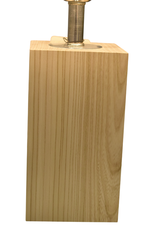 Rustic Timber Glow Wood Table Lamp (Pair)