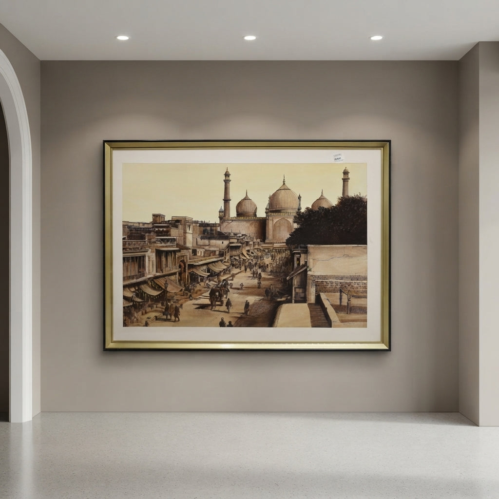 Heritage Old City Handcrafted Oil Painting on Canvas