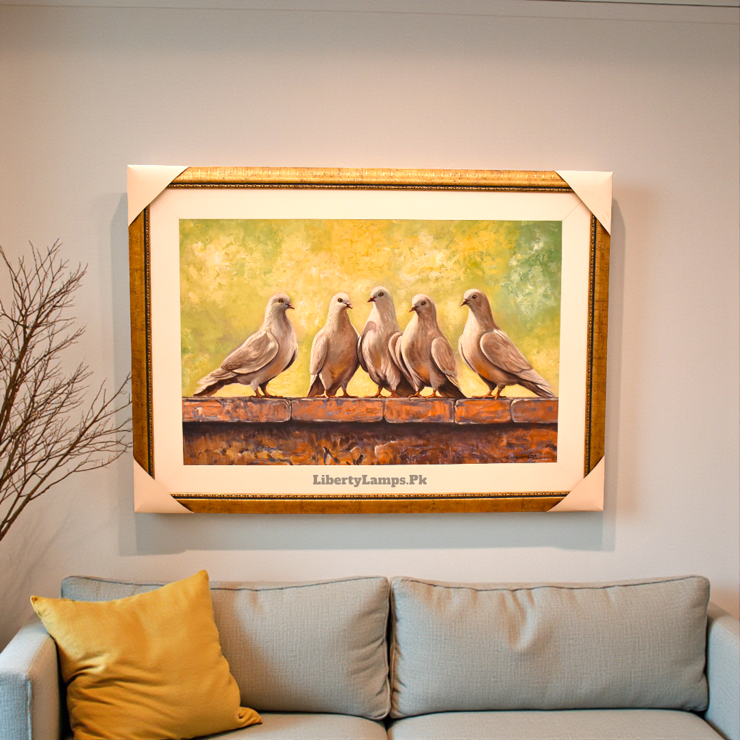 Grace in Flight – Pigeon Handmade Oil Painting on Canvas