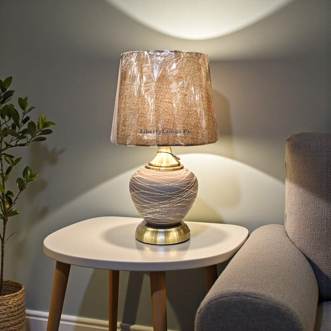 Handcrafted Terracotta Table Lamp – Compact Rustic Charm Pair