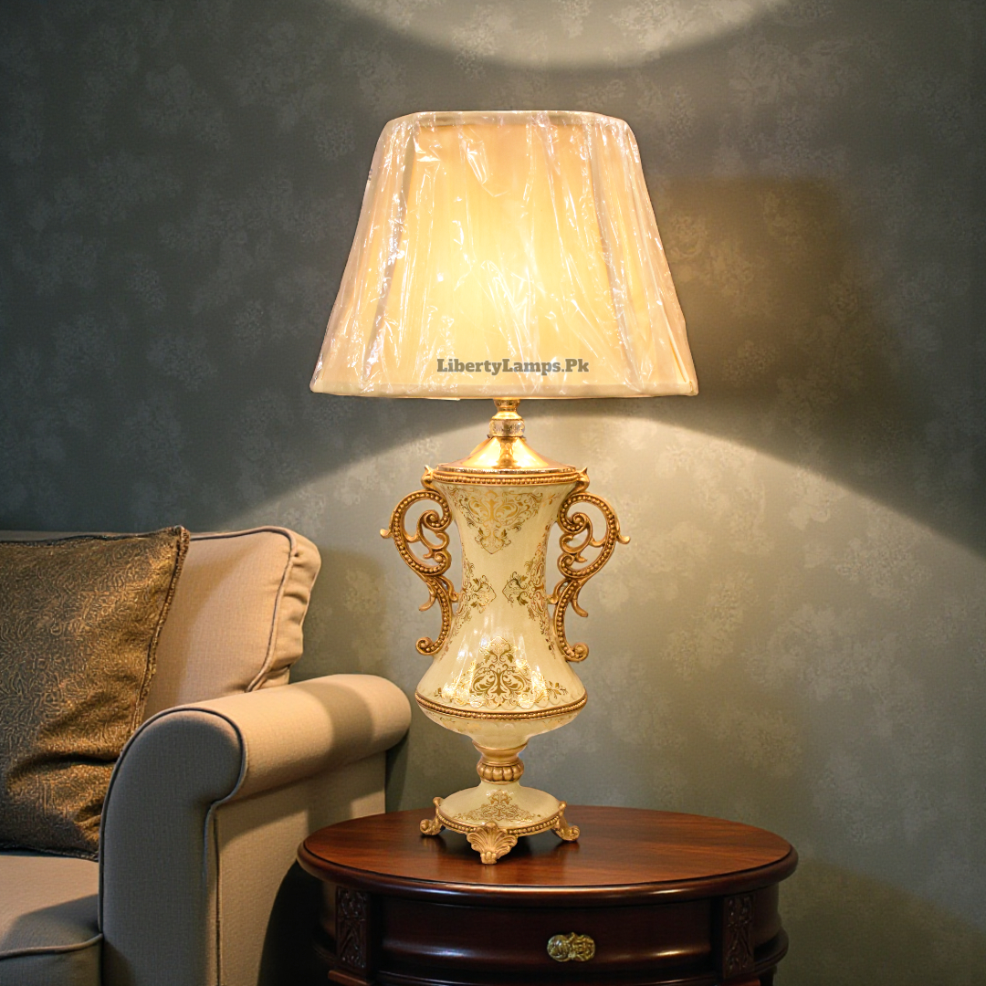 Fishbone Metal Table Lamps – Pair of Lamps