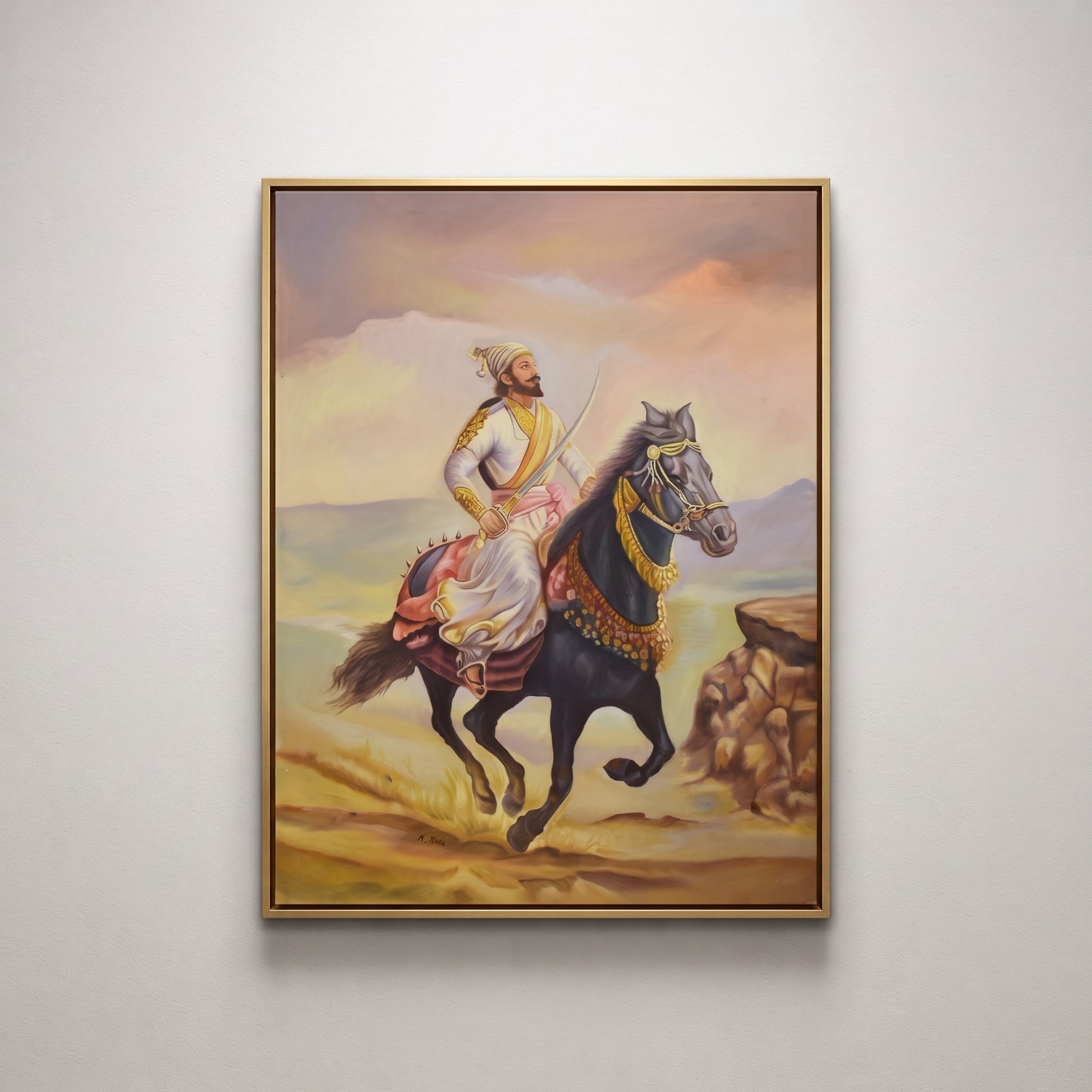 Mughal Legacy™ – Handmade Mughal Art Oil Painting on Canvas
