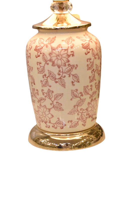 Blush Blossom™ – Pink Flower Porcelain Lamp Pair