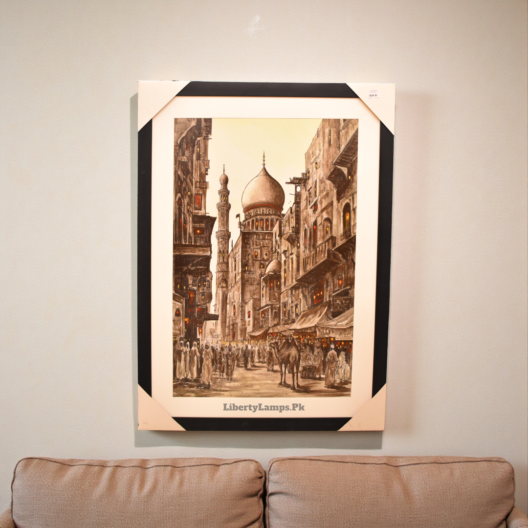 Old Lahore Handmade Oil Painting – Heritage & Cultural Wall Art