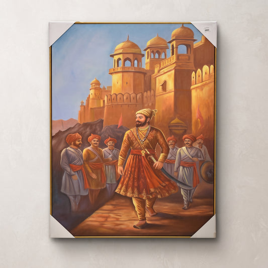 Mughal Heritage™ – Handmade Mughal Art Oil Painting on Canvas