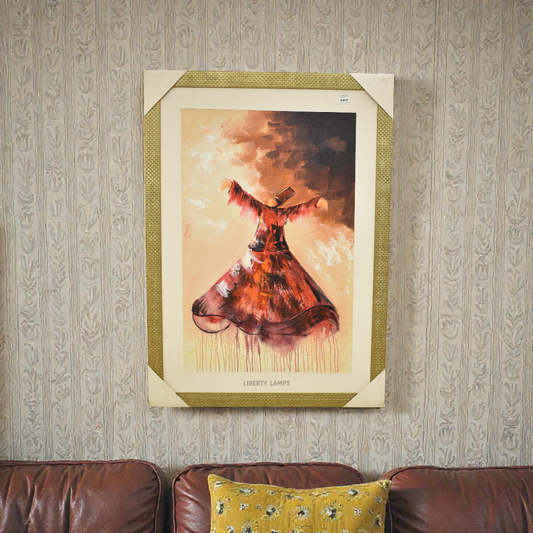 Whirling Devotion Sufi Oil Painting (Single)