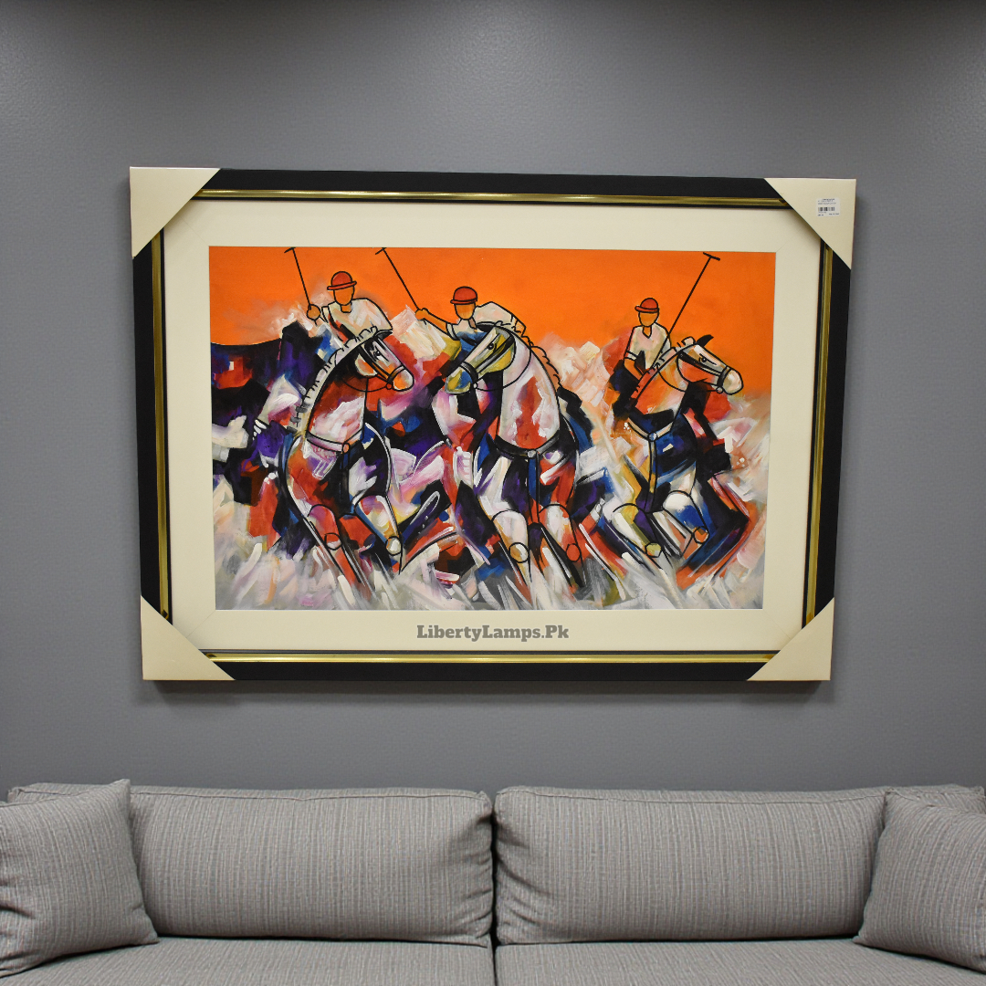 Royal Charge – Horse Polo Oil Painting on Canvas (Single)