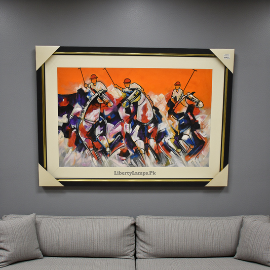 Royal Charge – Horse Polo Oil Painting on Canvas (Single)