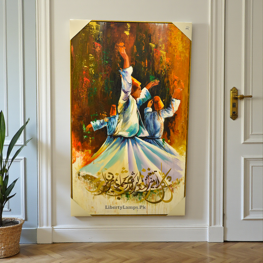 Divine Whispers – Sufi Handmade Oil Painting on Canvas